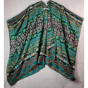 Silhouette By Lavello Kimono Top Womens One Size Multi 100% Polyester Open Front